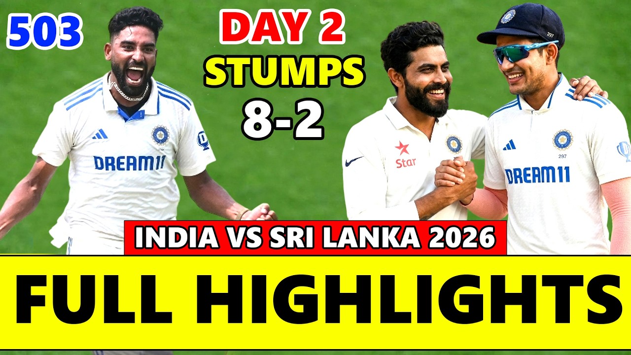 Sri Lanka vs India 2nd Test Match Day 2 Full Highlights 2026