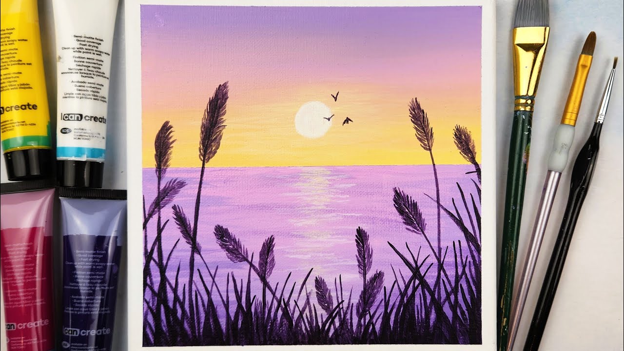 Serene Lake | Easy Acrylic Painting for Beginners | Step by Step #81