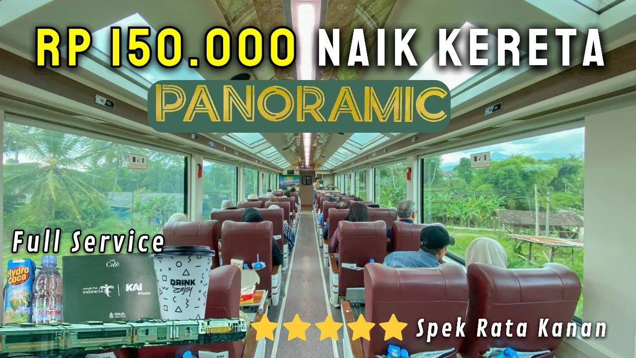 FULL SERVICE! RP 150.000 NAIK KERETA PANORAMIC DI JALUR PEGUNUNGAN | KA Papandayan Garut - Bandung