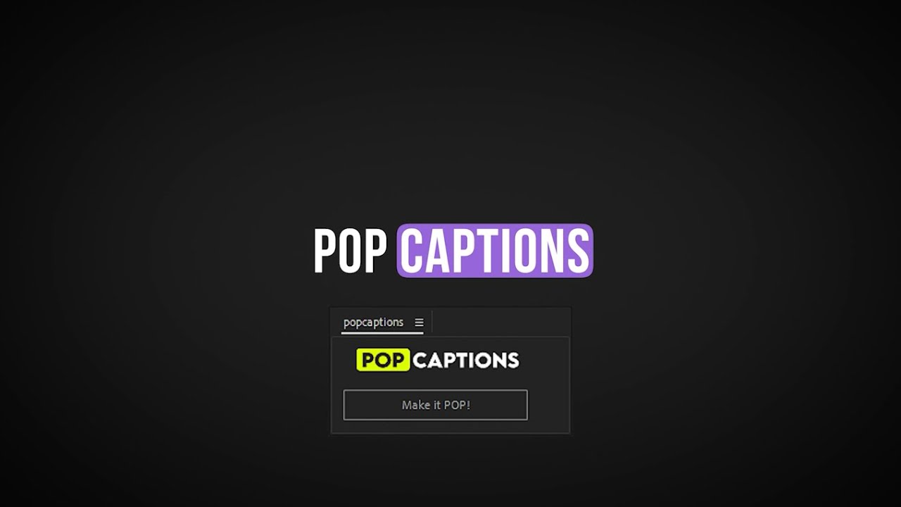 After Effects animate captions subtitles in one click Script - Pop Captions