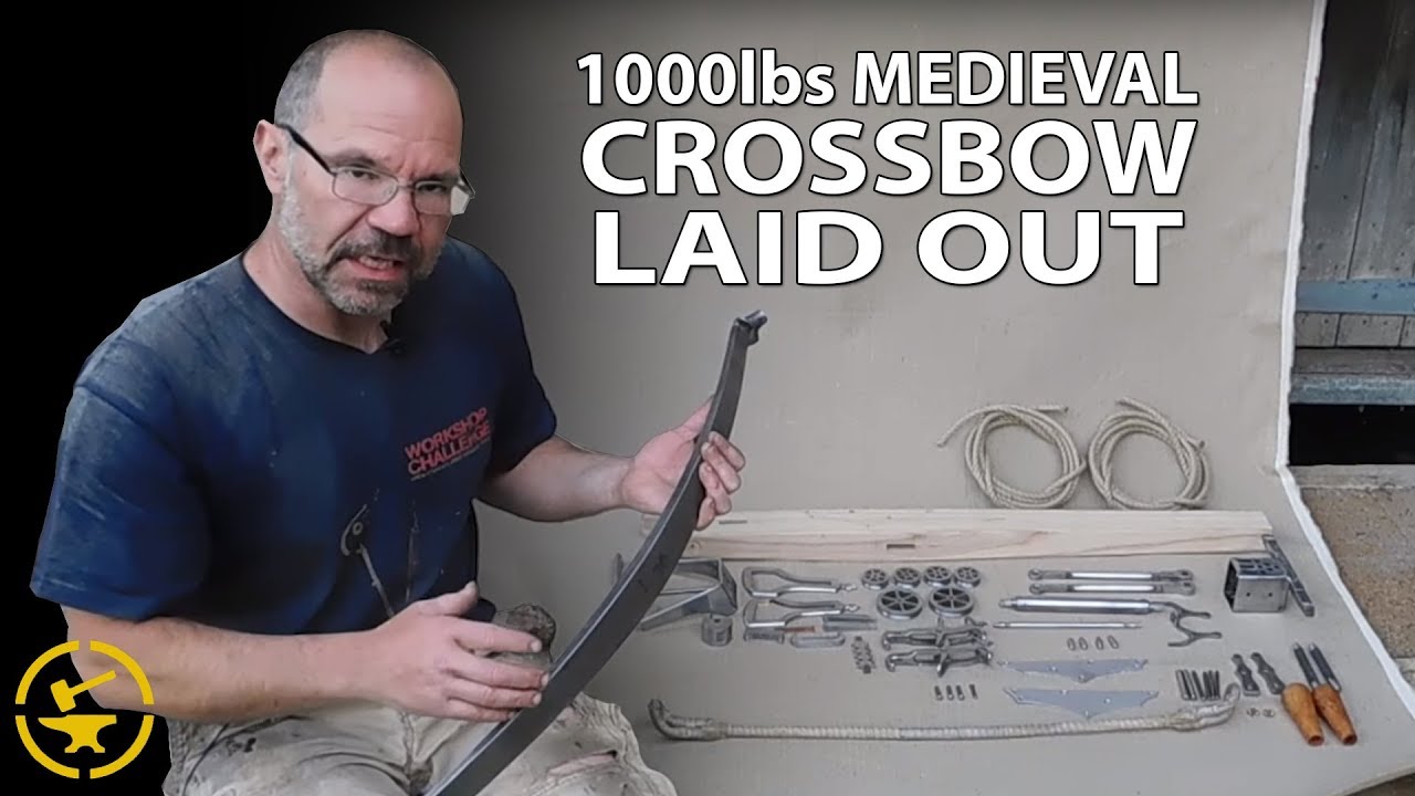 1000lbs windlass crossbow - all the pieces laid out