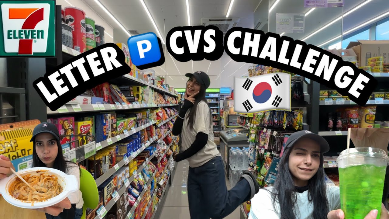 🇰🇷Eating everything starting with letter P | Korean CVS challenge 🍜