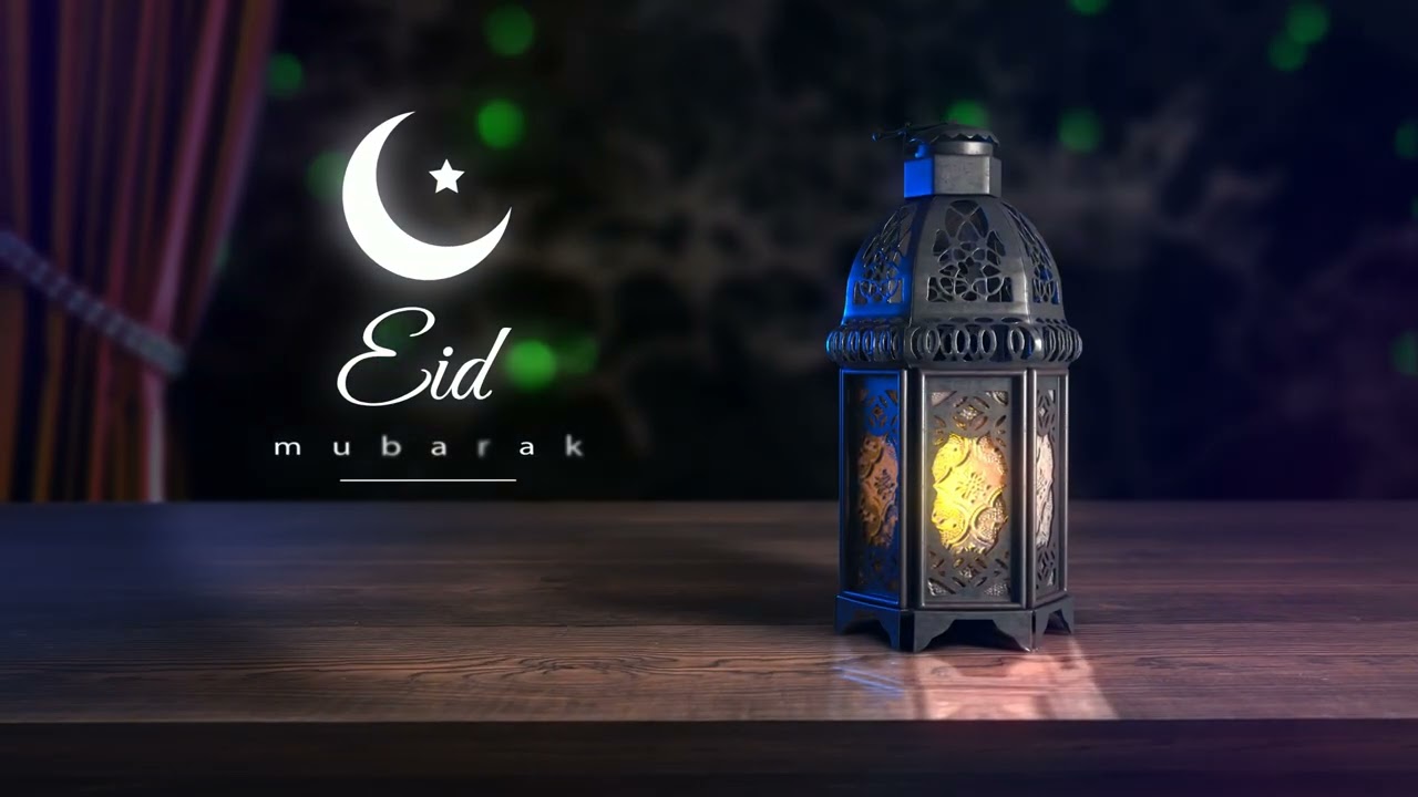 Eid Mubarak Greeting Animation Intro with 2 Backgrounds | FREE TO USE eid background video