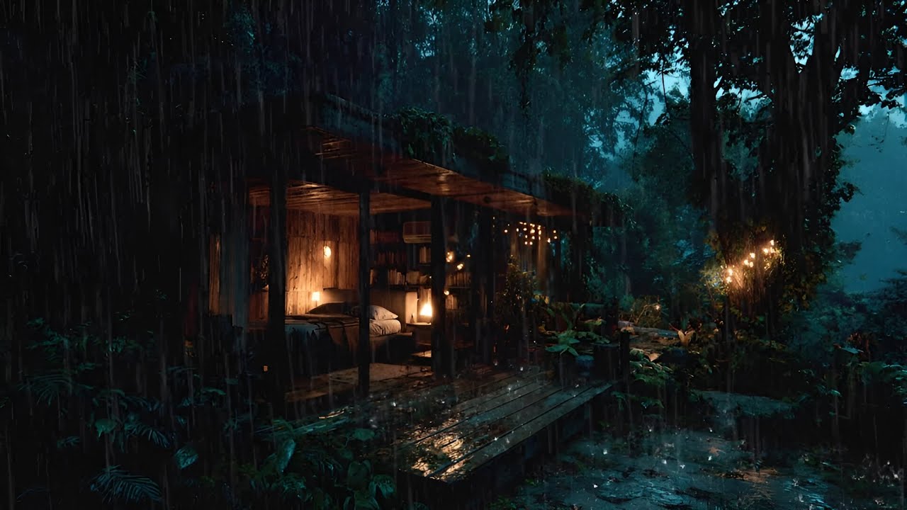 Cozy Cabin Rain Sounds for Deep Sleep (No Music, 8 Hours)