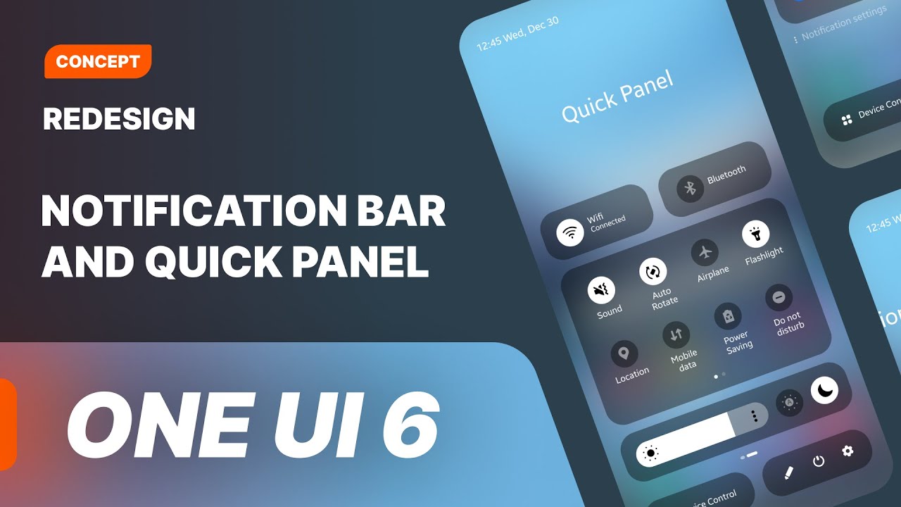Redesign Quick Panel & Notification Bar - One UI 6