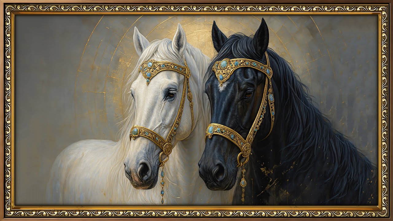 Majestic Horses 🐎✨ | Gold Framed Gallery Art | The Art Corner TV 4K