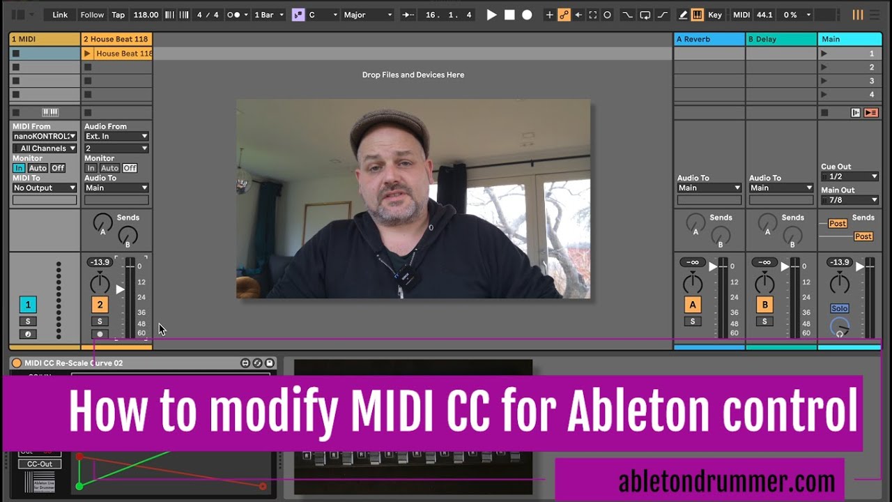 Как изменить значения CC для MIDI-управления в Ableton через Max for Live