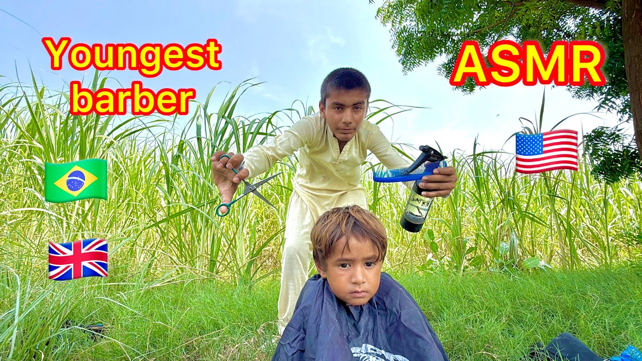 ASMR new youngest barber 💈 in the world amazing long time haircut