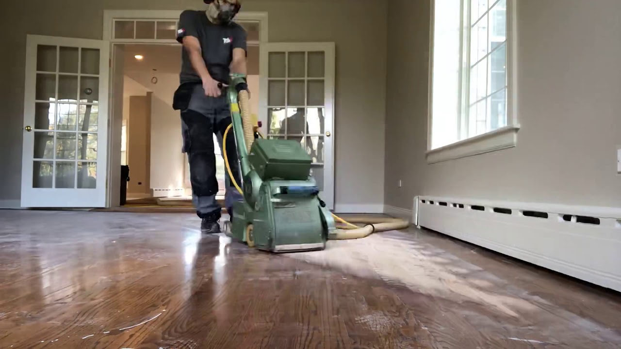 Sanding floors with Hummel and dust collection system