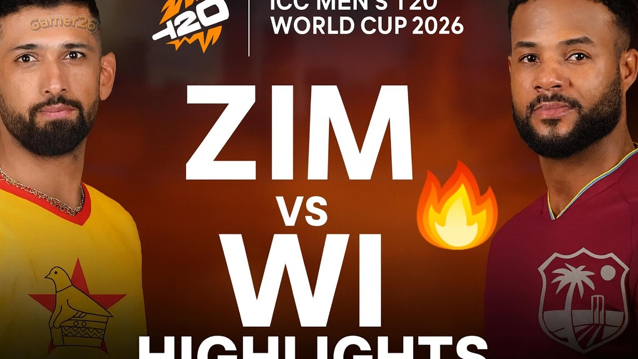 West Indies Vs Zimbabwe Full Highlights Icc T20 world Cup Match 2026 | WI Vs ZIM Highlights