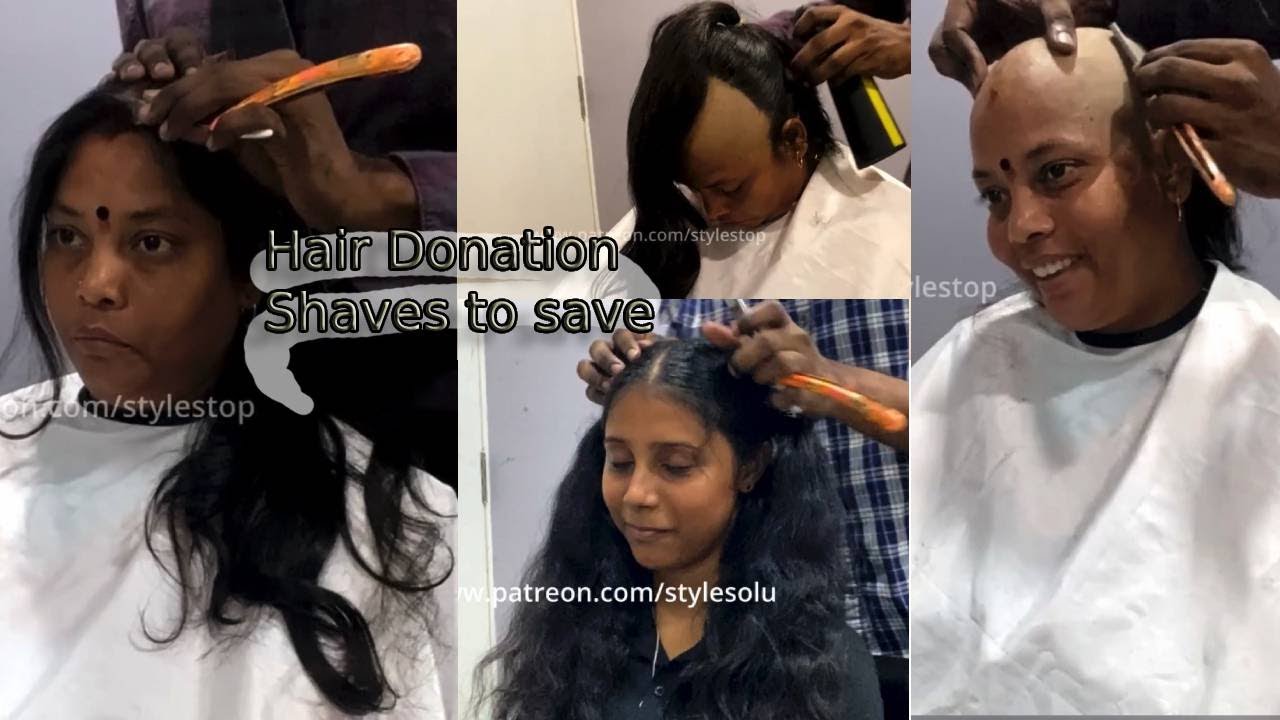South Indian Lady Headshave for Cancer patient instead of Temple offering | Women haircut Stylestop