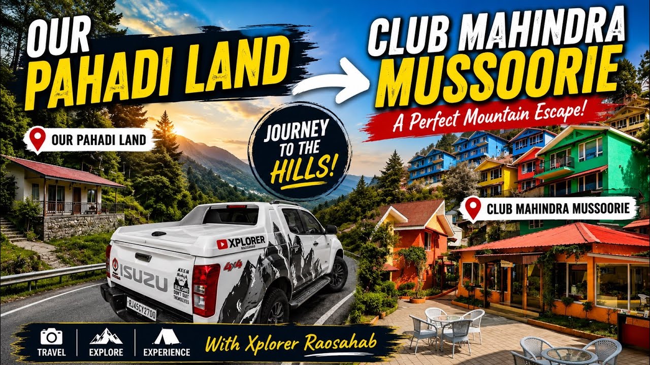 🏔️Our Pahadi Land to Club Mahindra Mussoorie | Awesome Weather of Mussoorie | बारिश ने काम रोक दिया 