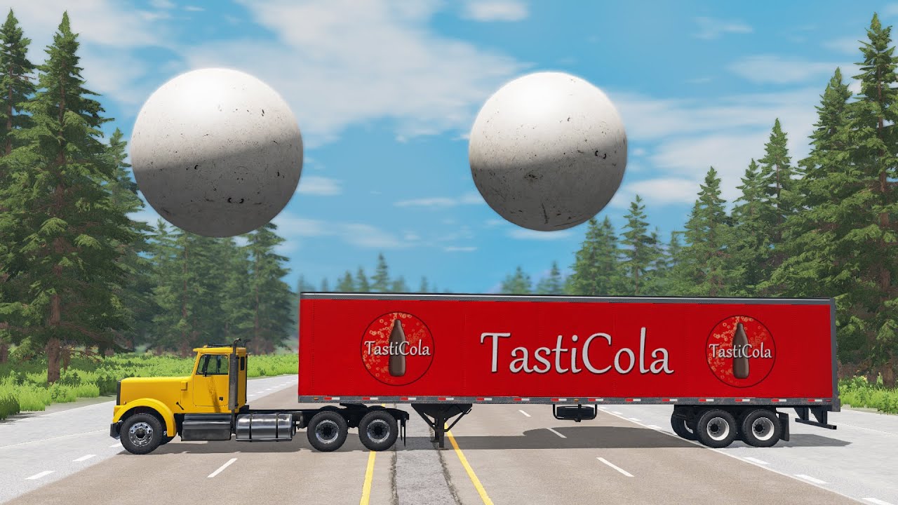 1000 Ton Balls vs Cars   BeamNG Drive