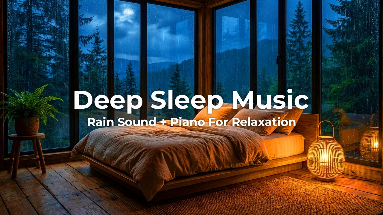 Deep Sleep Music with Rain and Piano | Fall Asleep Faster Tonight
