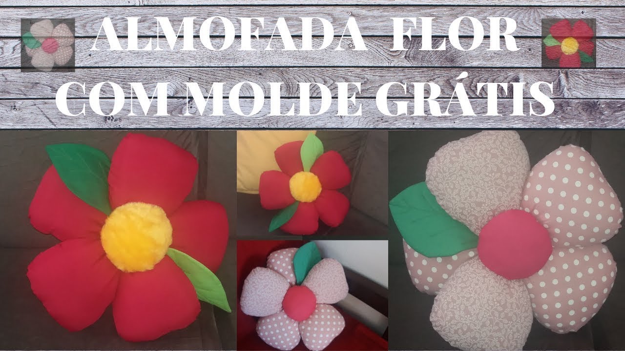 ALMOFADA FLOR MOLDE GRÁTIS