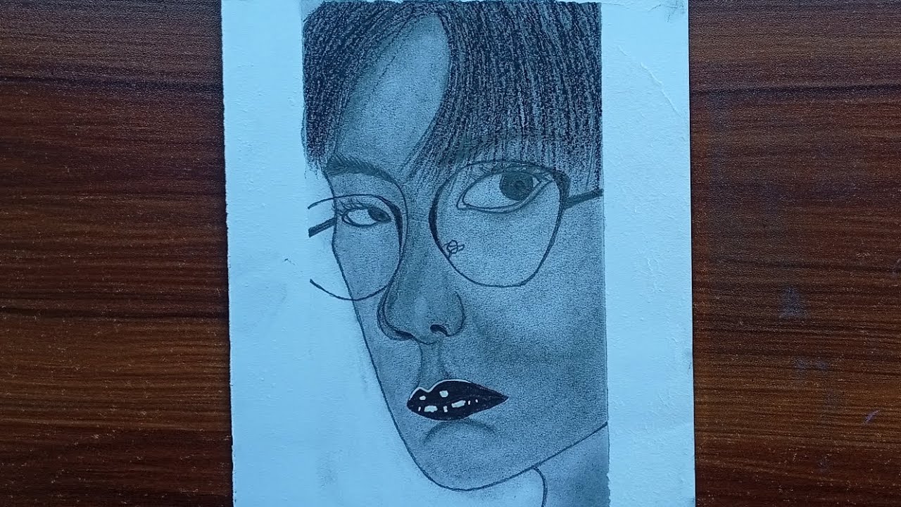 Realistic Pencil Portrait with Glasses ✏️ | Aesthetic Drawing