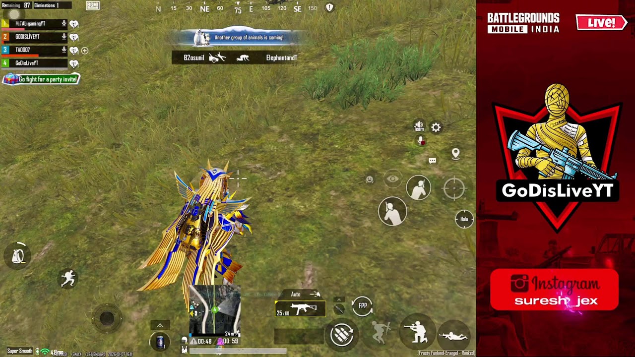 BGMI WITH GoDisLiveYT |  Lets try 10 chicken dinner