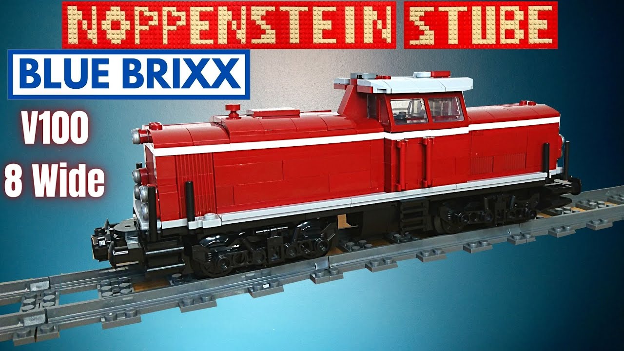 Blue Brixx Lokomotive V100 (8w) | 8 Noppen breit | Aufbau | Review | Testfahrt - 104189