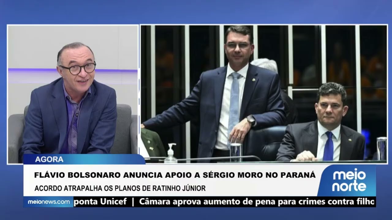 Flávio Bolsonaro anuncia apoio a Sérgio Moro ao governo do Paraná | Agora Brasil