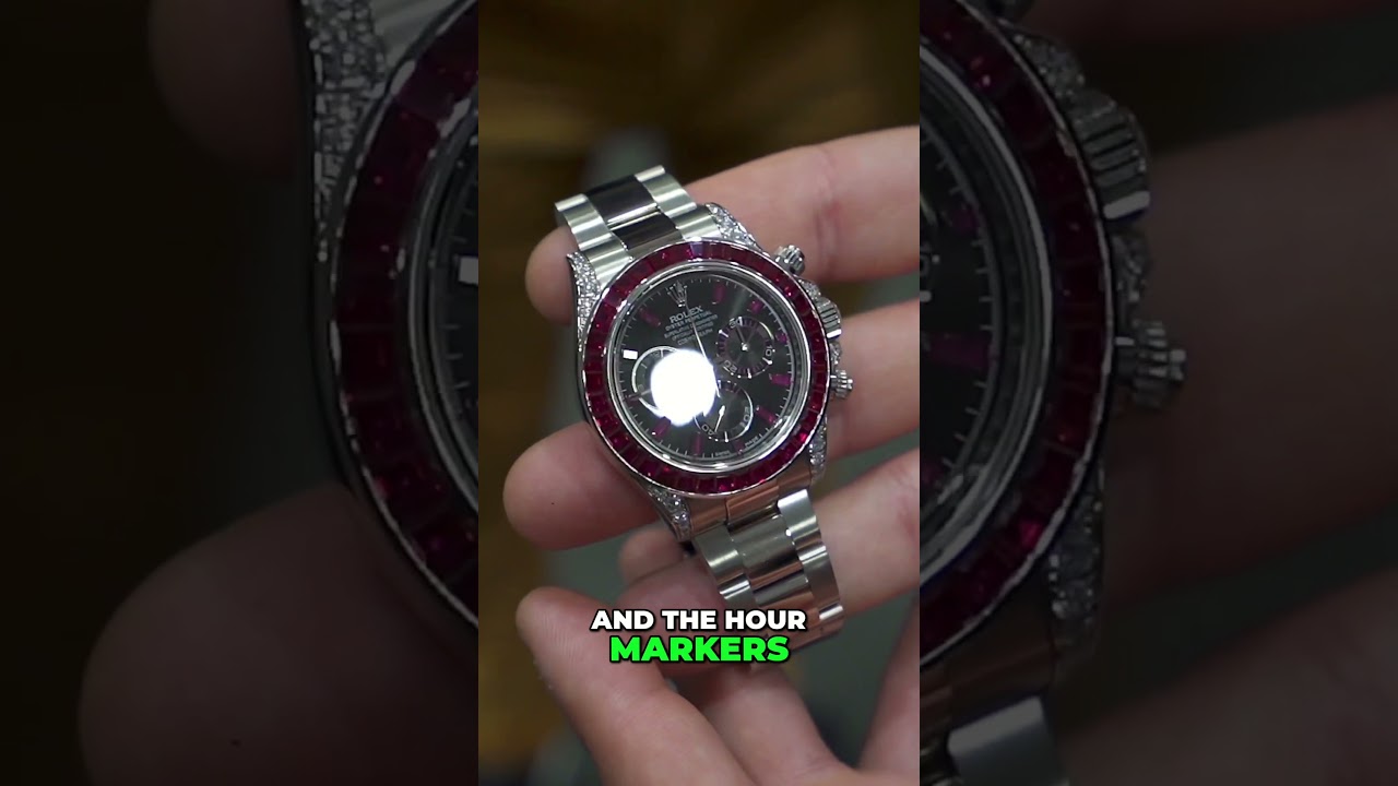 Редчайшие часы Rolex Daytona с рубиновым безелем и бриллиантовыми ушками!