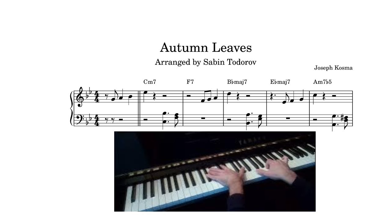 Autumn Leaves, piano solo, easy level (FREE SHEET MUSIC)