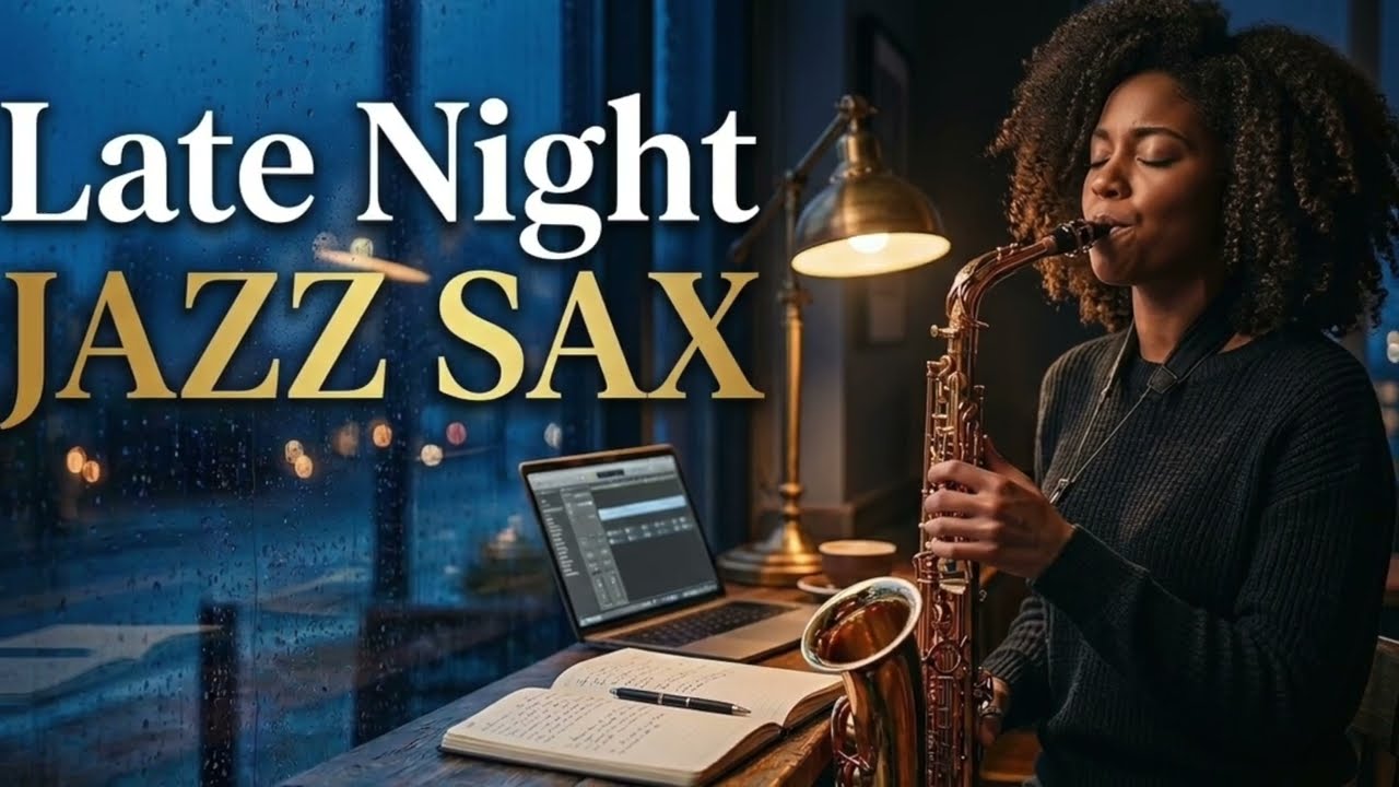 Late Night Study Jazz Sax 🌙 Smooth Music for Deep Focus & Study