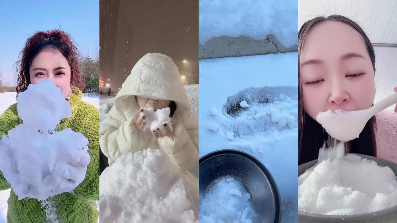 FULL VIDEO | ASMR SNOW ICE EATING🍚| SOFTICE | HANDFULL🤲🏻⚪| COMPILATION|