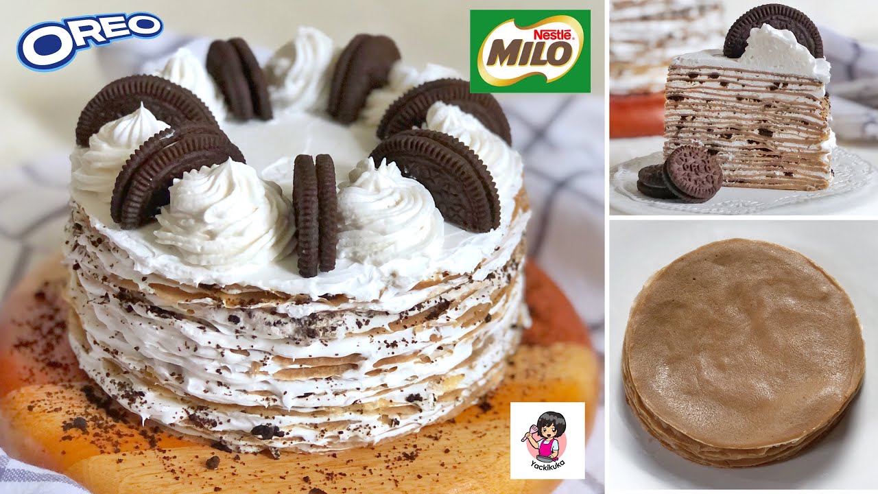 MILO OREO MILLE CREPES! TIPS PERFECT NO MOLD CREPES❤️ Ide Kue Tanpa Oven-Tanpa Kukus
