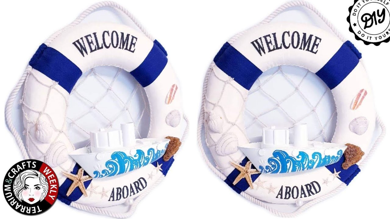 🔴Nautical DIY Decor, Beach Decorating Ideas, Summer Wreath, Shell Craft Projects