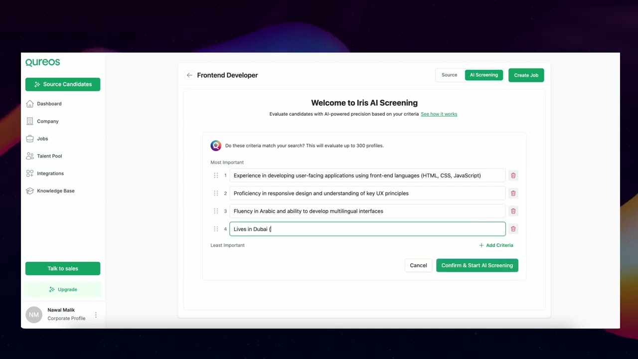 How to: Use Iris AI Screening