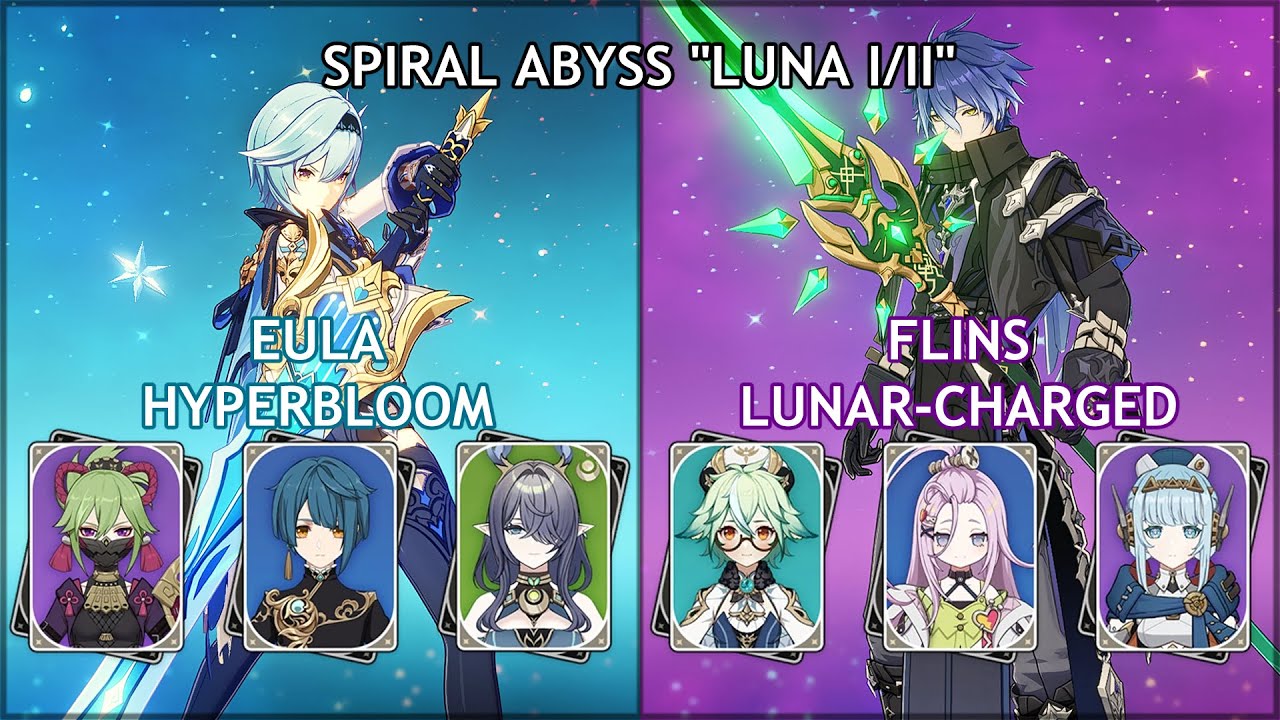 C6 Eula Hyperbloom / C0 Flins Lunar Charged | Spiral Abyss Floor 12 Genshin Impact 