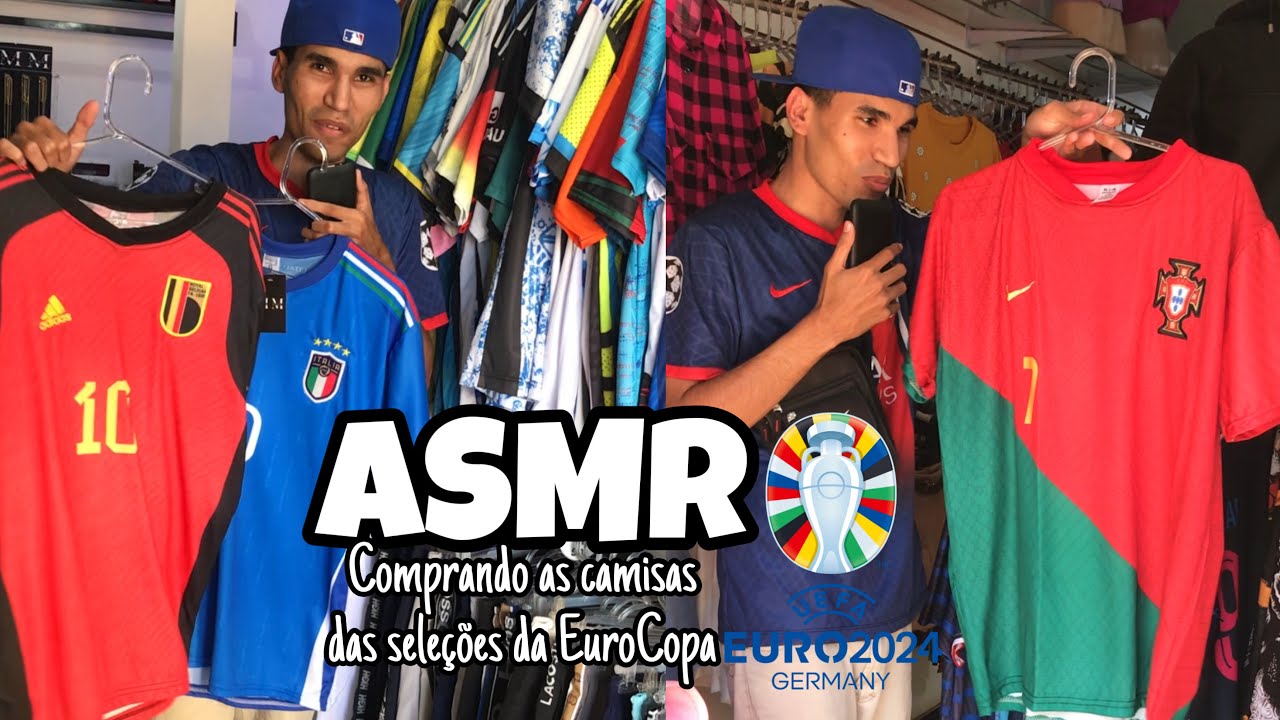 ASMR - COMPRANDO AS CAMISAS DAS SELEÇÕES DA EURO COPA 2024