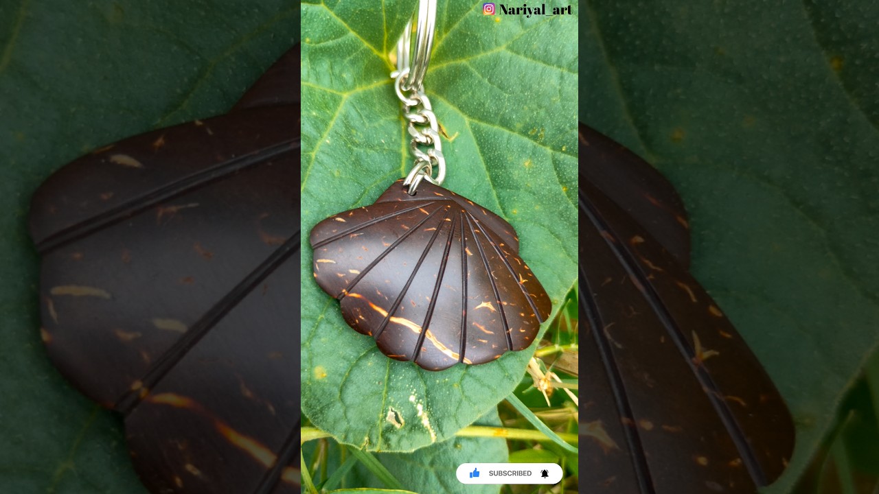 😲👀.BALI SHELL KeyChain Made Out Of coconut shell,🪵🌴 #coconutshellcraft #wastemanagement  #handmade