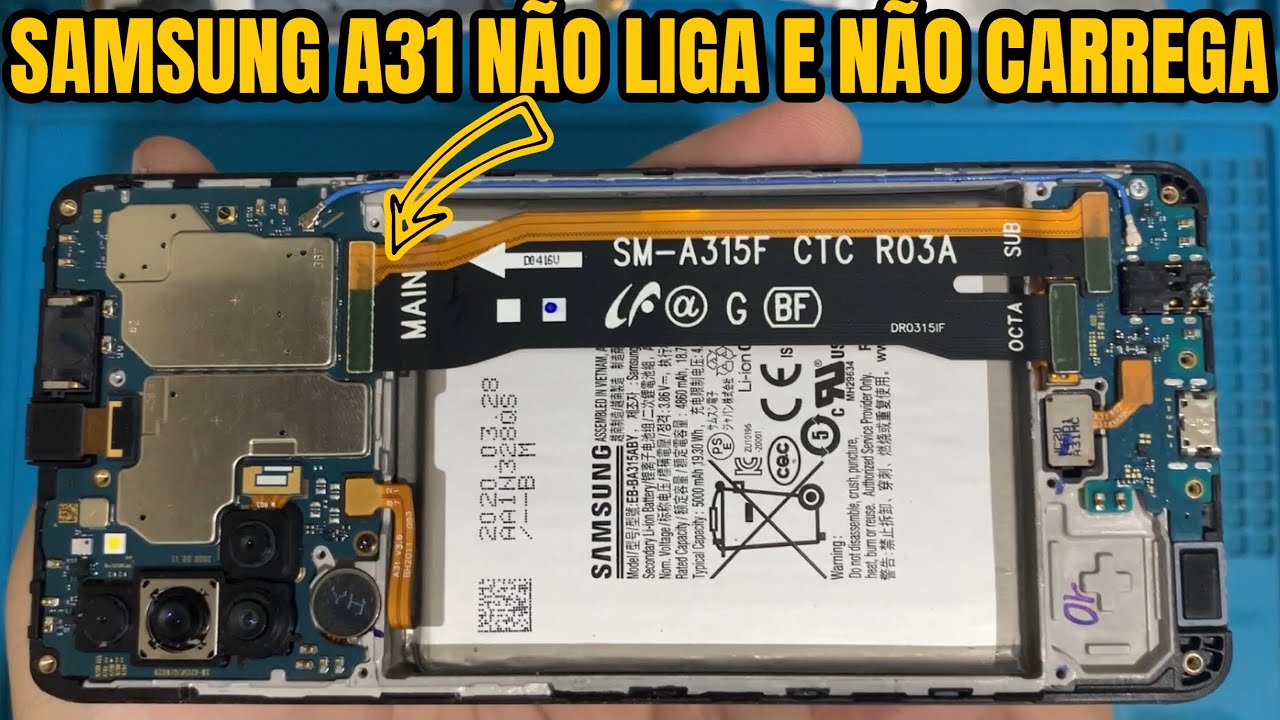 Samsung A31 Molhou e não liga e não carrega | Não e conector de carga