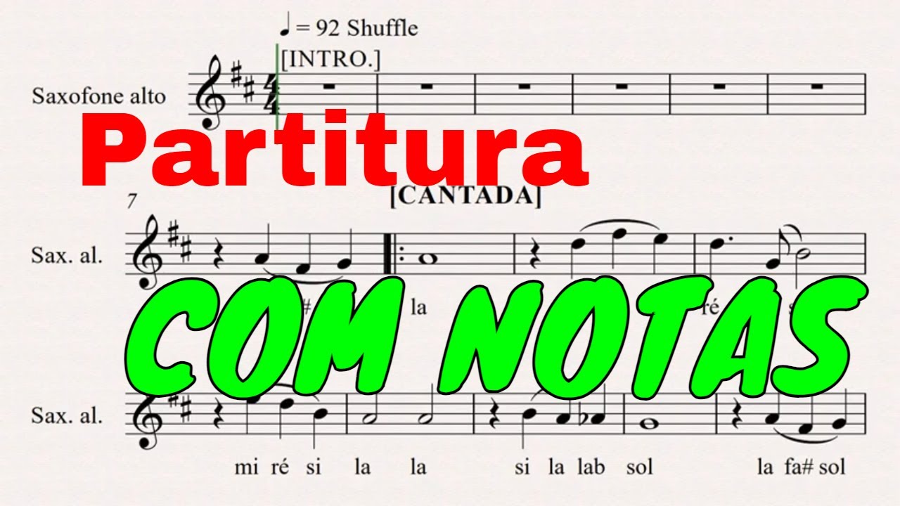 PORQUE ELE VIVE | 545 Harpa Cristã [ Partitura de Sax Alto COM NOTAS  ] 👇PARTITURA PDF👇