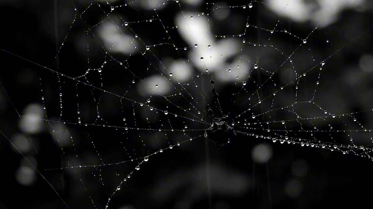 Rain on Spider Web at Night 🌧️🕷️ 6 Hours of Real Rain Sounds for Sleep | No Music