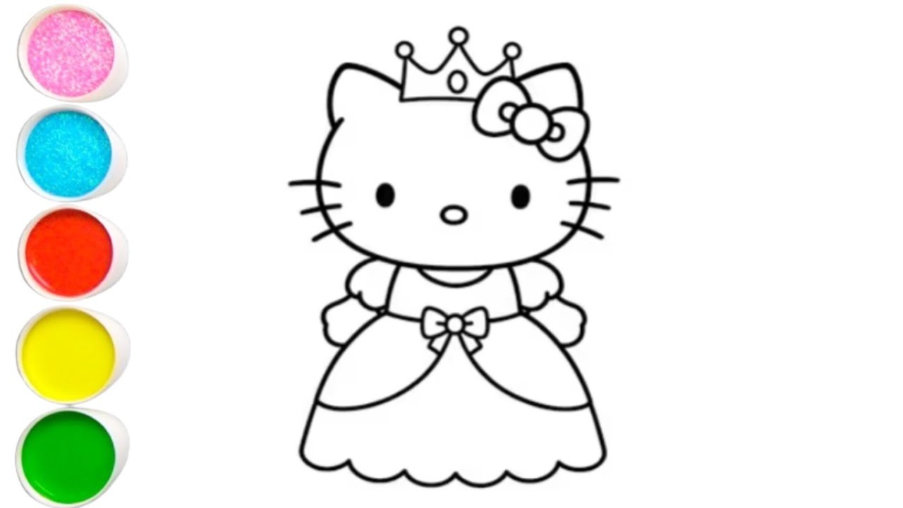 Hello kitty drawing painting and coloring for kids and toddler's 