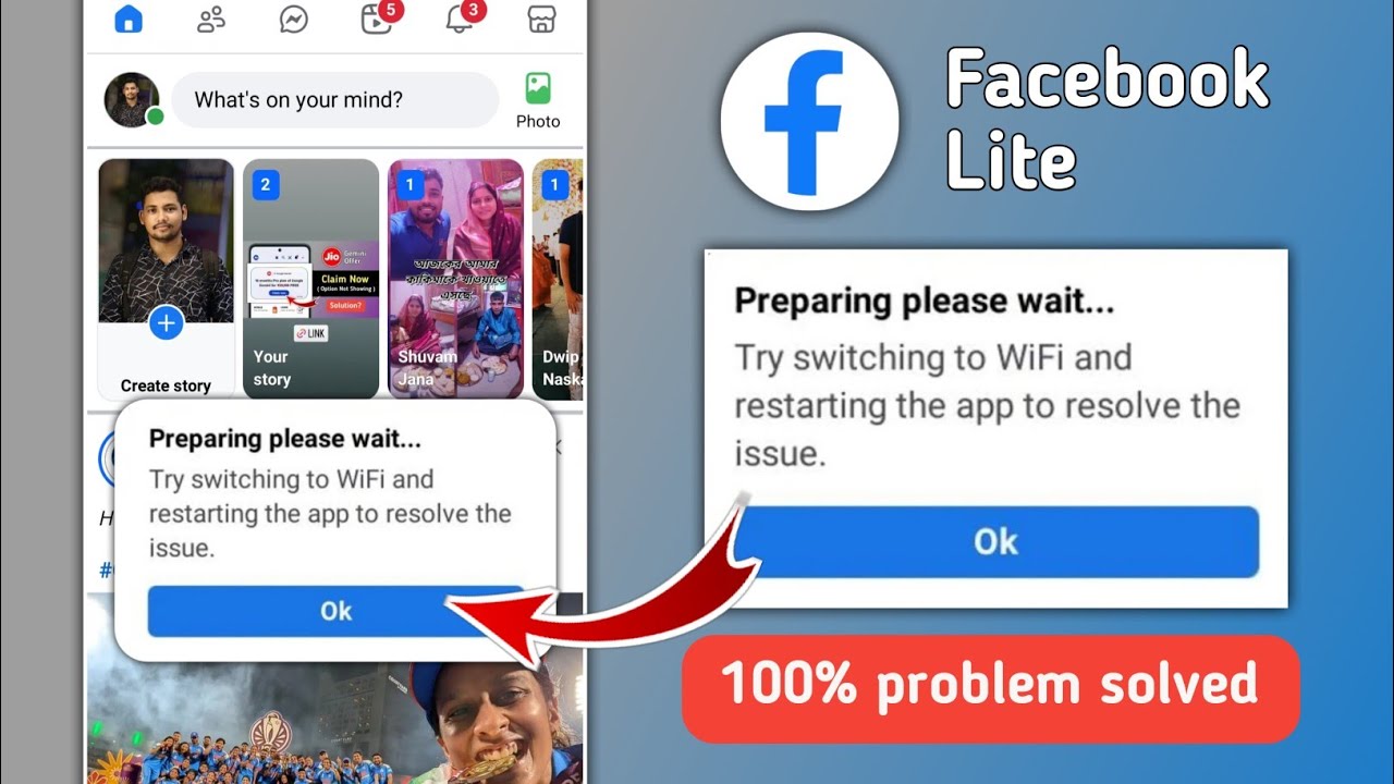 Fb Lite Preparing Please Wait Try Switching to Wifi and Restarting the App to Resolve the Issue