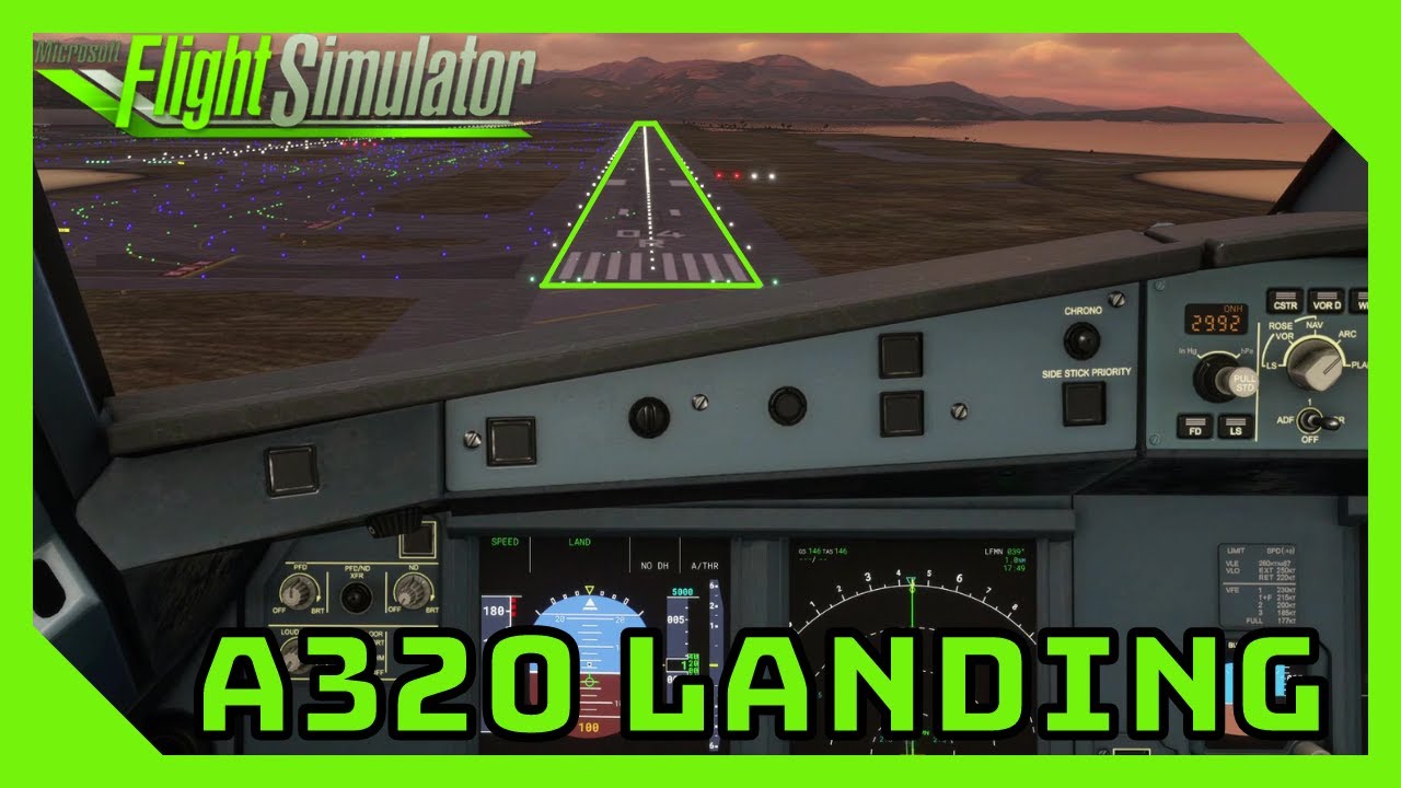 A320 Visual Landing Using PAPI Lights | Microsoft Flight Simulator | Default A320neo | A320NEO