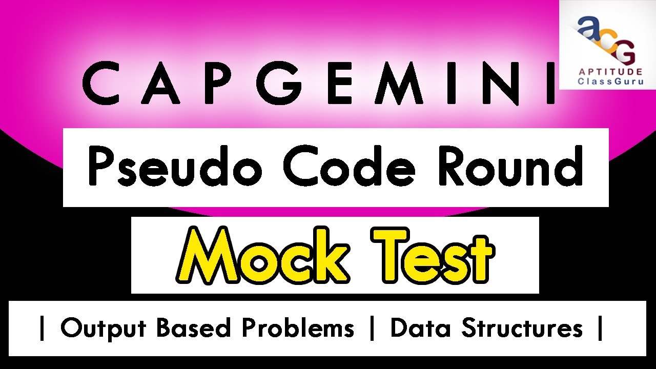 Capgemini Pseudo Code Round Mock Test | Pseudo Code MCQ's Problems | Capgemini Pseudo Code Questions