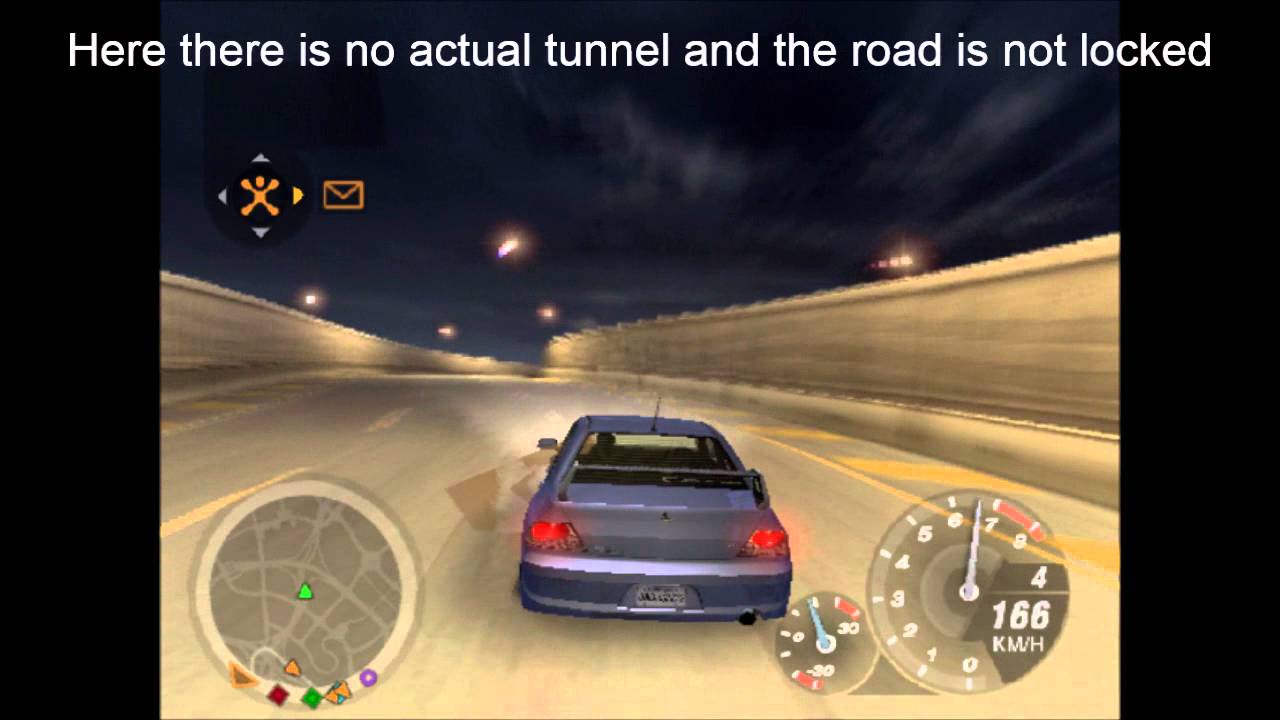 NFS Underground 2 - PS2 Beta Hacked Demo - the beta Tunnel Construction road