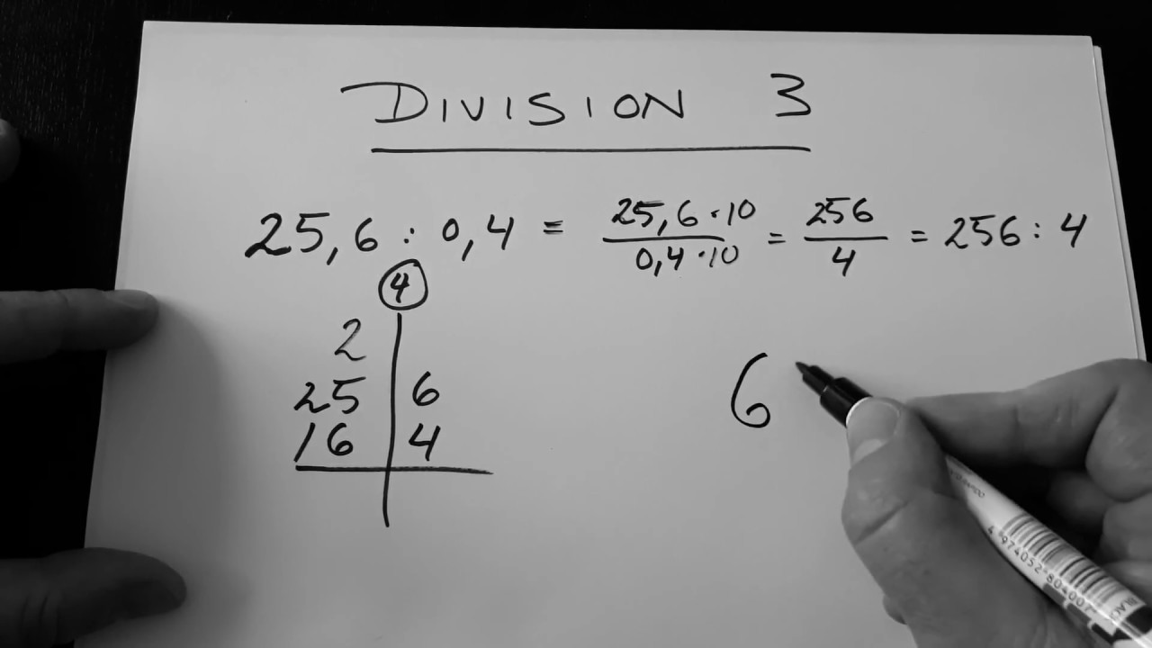 Division 3 - decimaltal i både divisor og dividend - division med 2 decimaltal