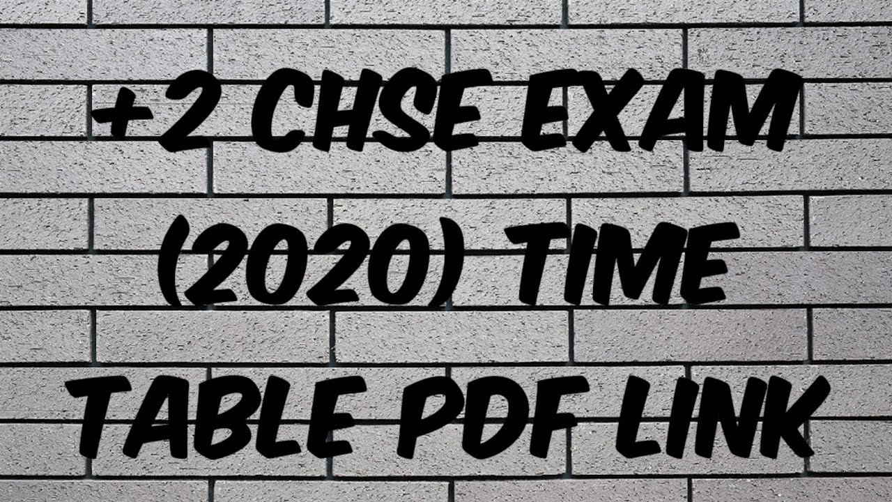 +2 CHSE exam (2020) time table pdf link