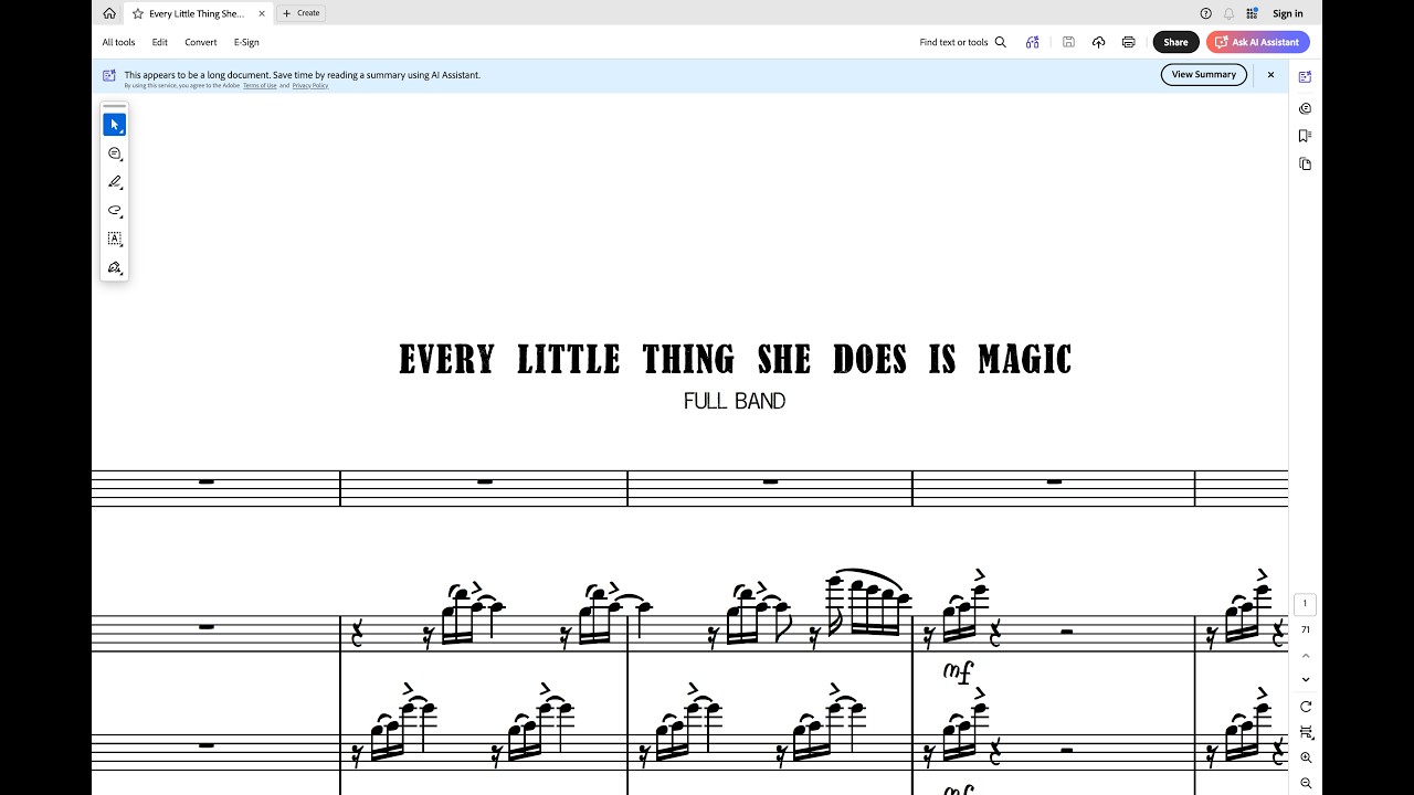 Every Little Thing She Does Is Magic for Vocal and Full Concert Band or Big Band
