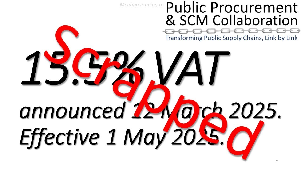 SCRAPPED - The 15.5% VAT was to be effective 1 May 2025.