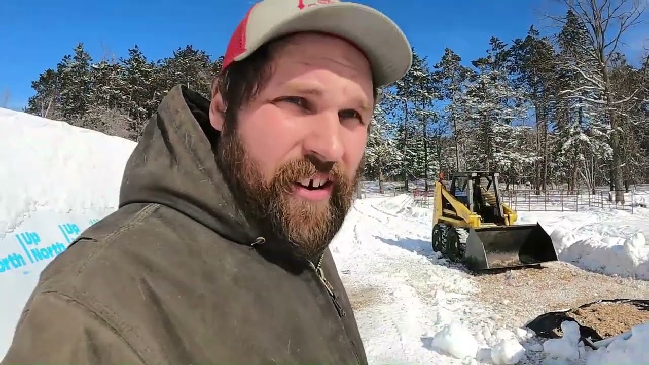 Dairy Farm Chores After Snowstorm/Feeding and Bedding Cows