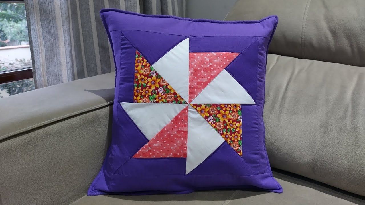Capa almofada em Patchwork ❤️, passo a passo