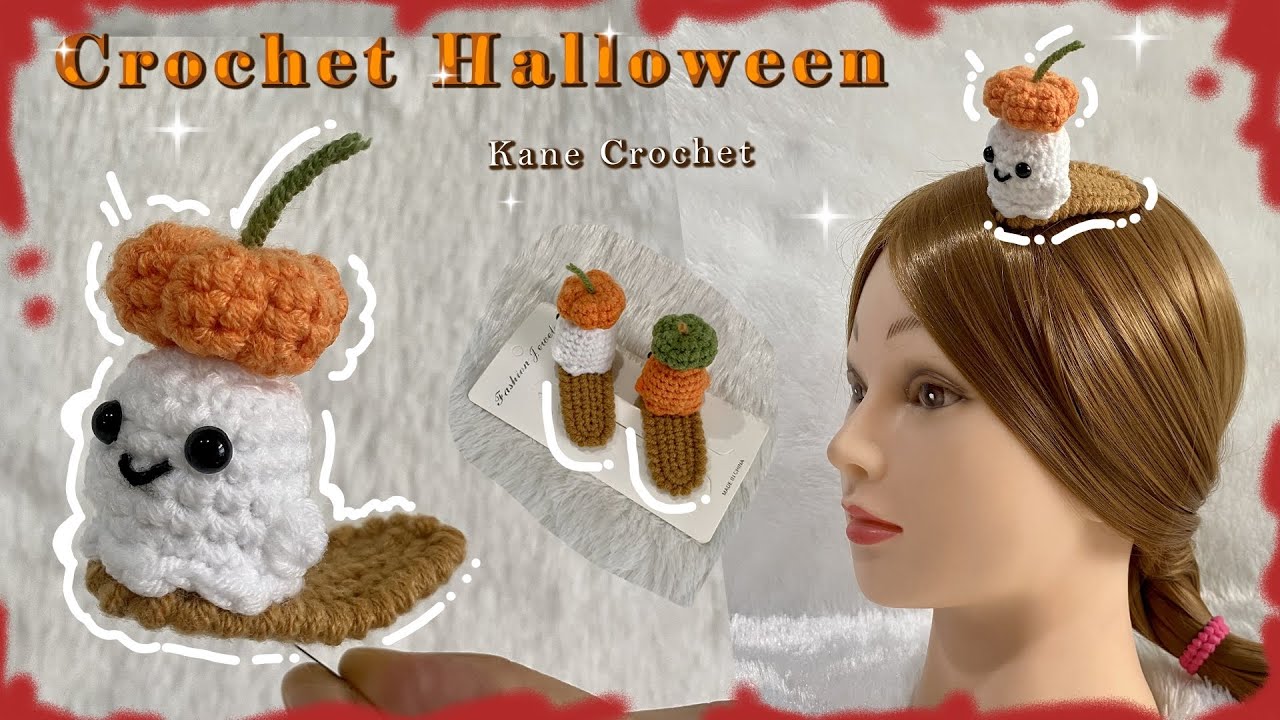 Crochet Hair Clips 💐 👻 Halloween Ghost Crochet Tutorial 🎃