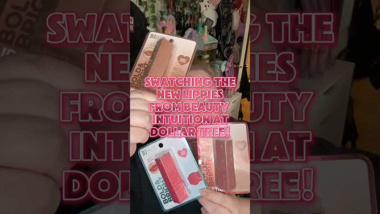 Swatching the 3 new budget-friendly Beauty Intuition lipsticks at @dollartree! 💄✨