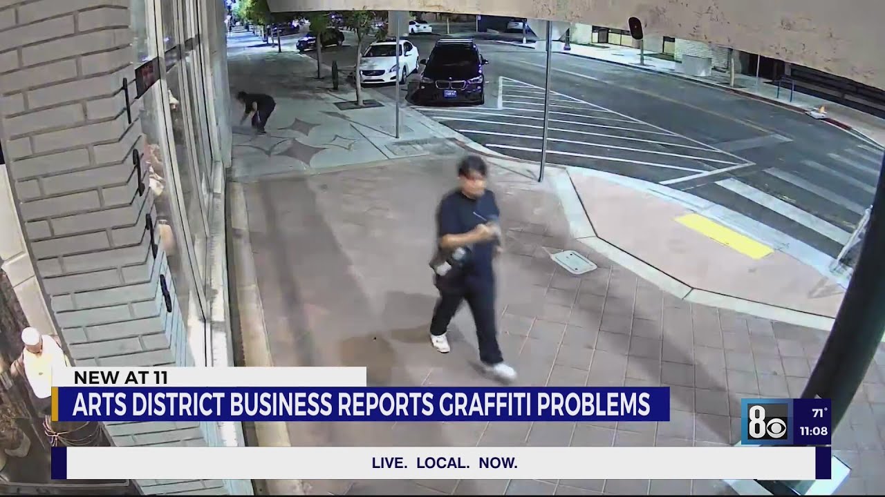 Shop in Arts District catches vandals on camera tagging walls